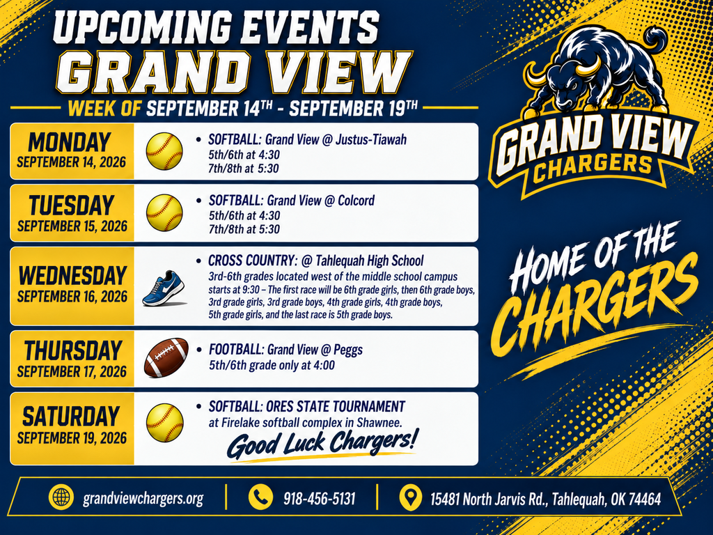 Upcoming Events week of Sept.14-19th