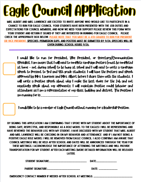 Eagle Council Forms