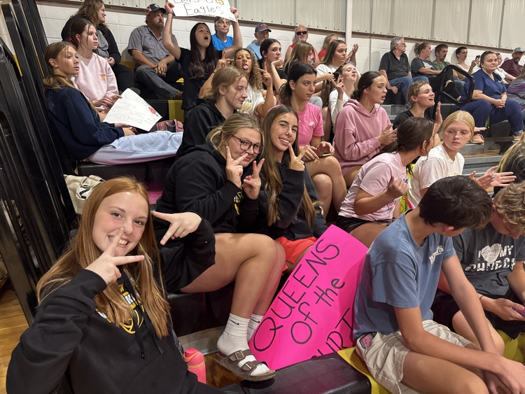 HS Volleyball on hand to support the Middle School 