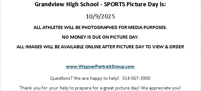 High School Fall Sports Picture Day