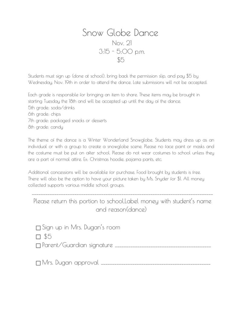 Dance Permission Form