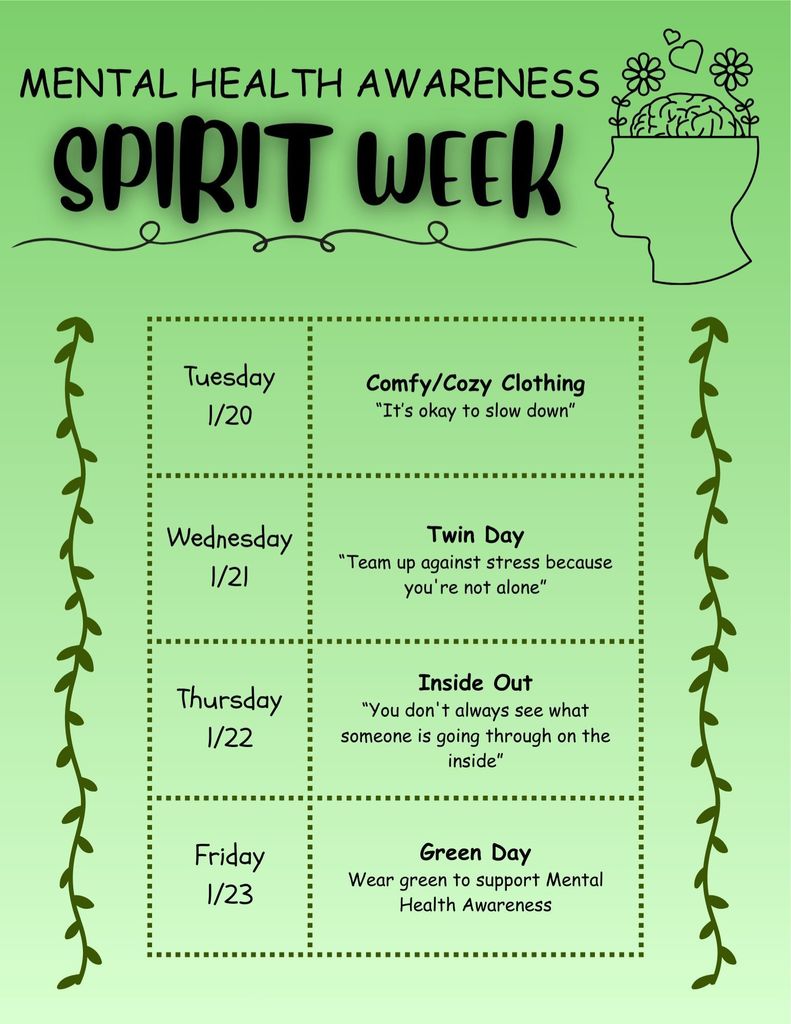 Mental Health Spirit Day Flyer