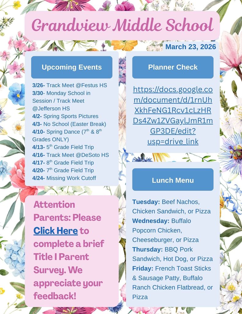 3/23 Parent Newsletter