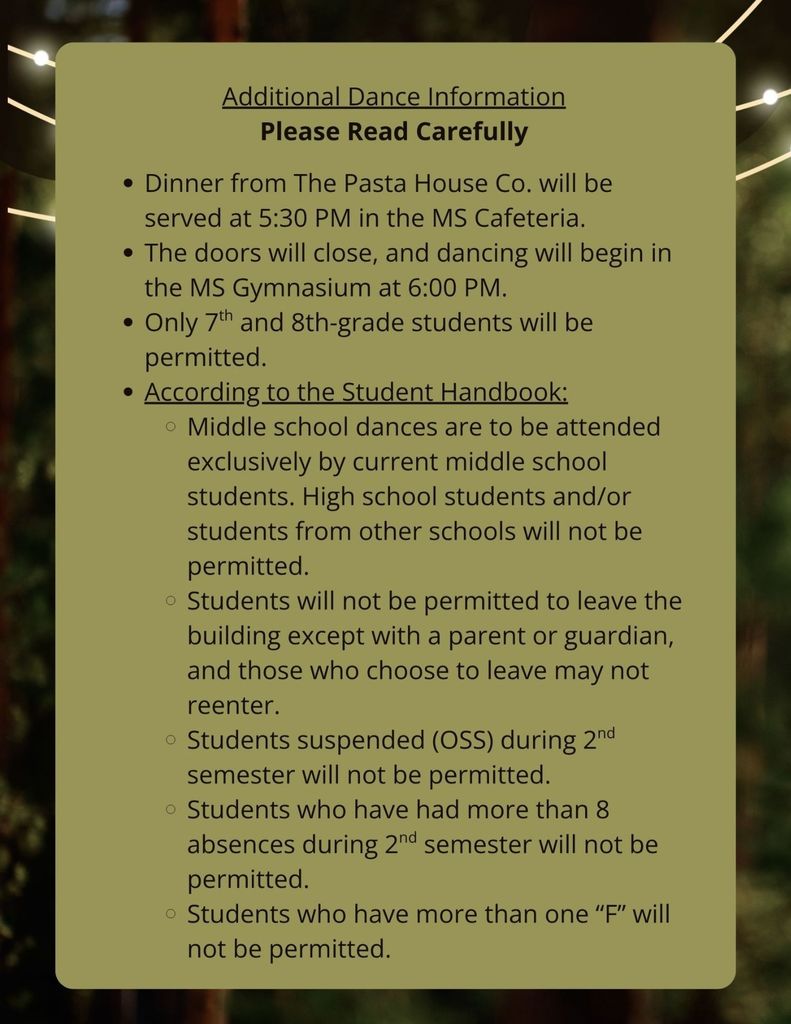 Additional Dance Info