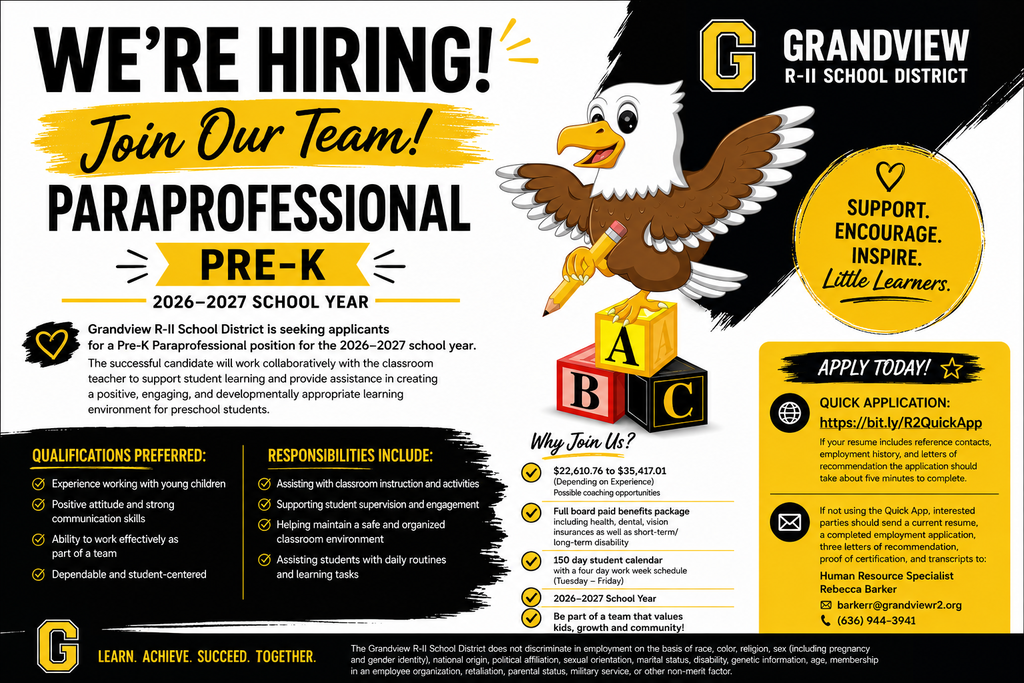 Join our team as a PreK Paraprofessional