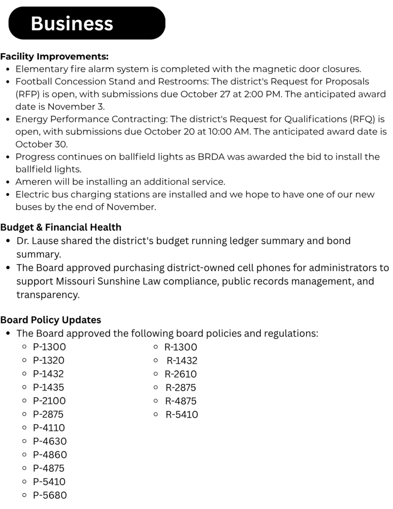 Black and Gold Board Summary page 2
