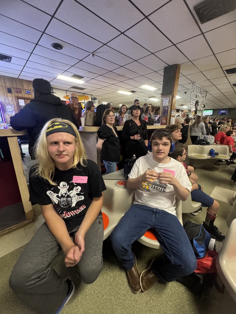 Students and volunteers at Special Olympics Competition