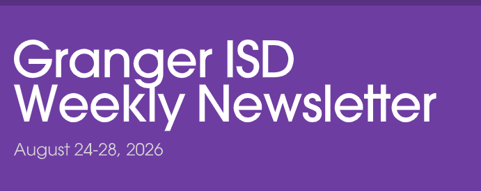 Granger School Weekly Newsletter (Aug. 24-28, 2026)