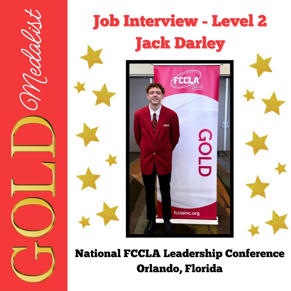Gold Medalist, Jack Darley, competed in the Job Interview event. 