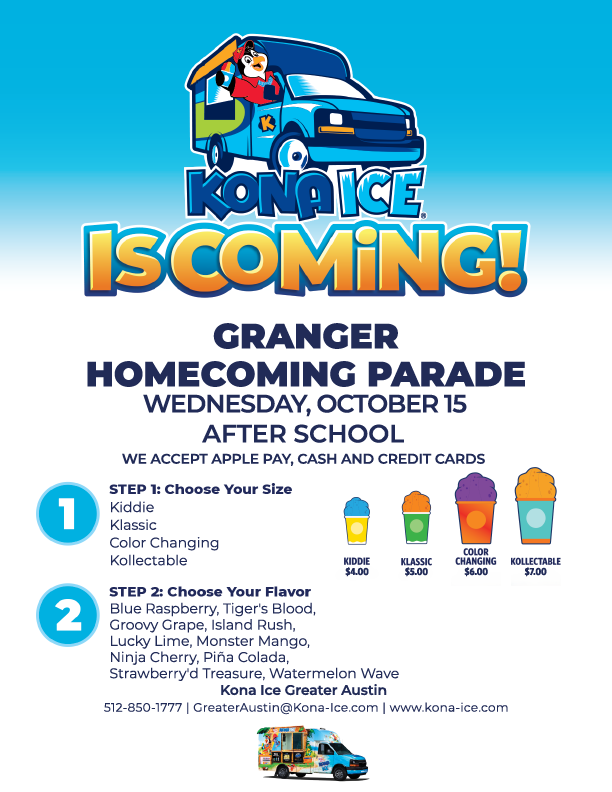 Kona Ice After School Announcement - 10/15/25