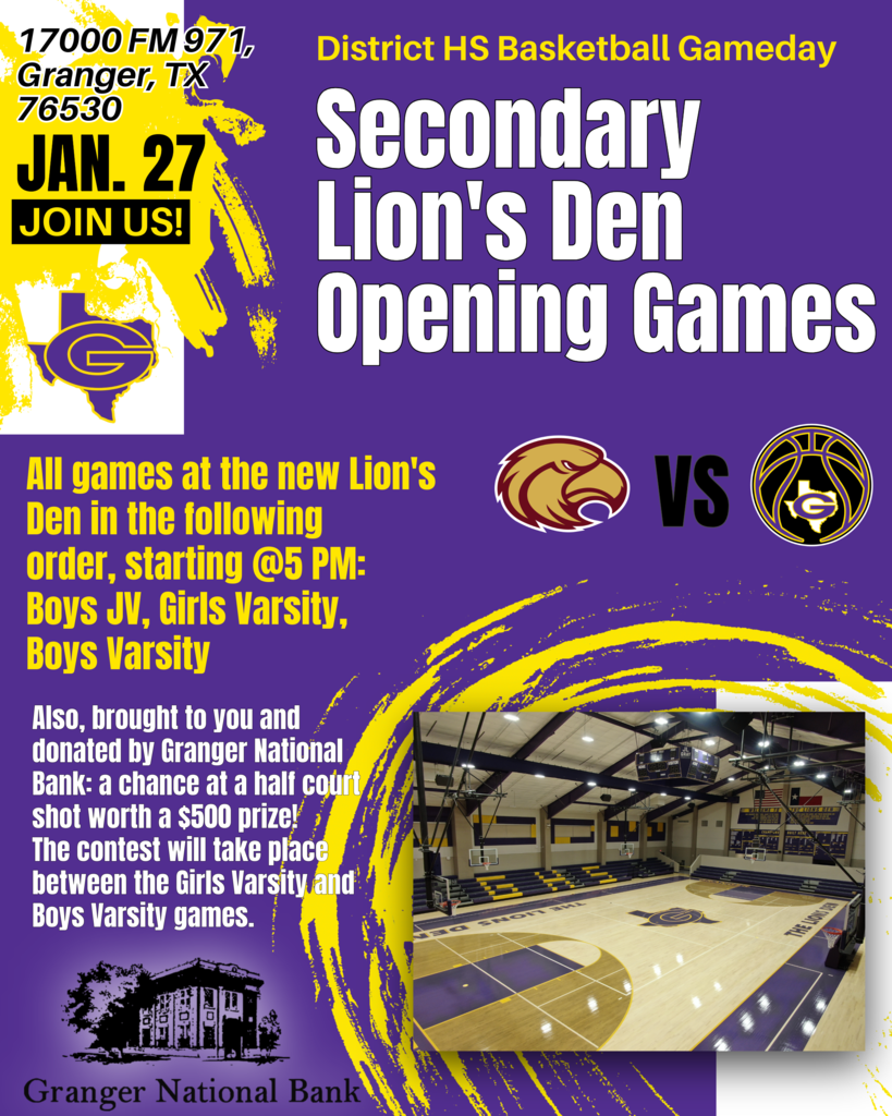 GISD Secondary Lion's Den Opening; Jan 27, 2026