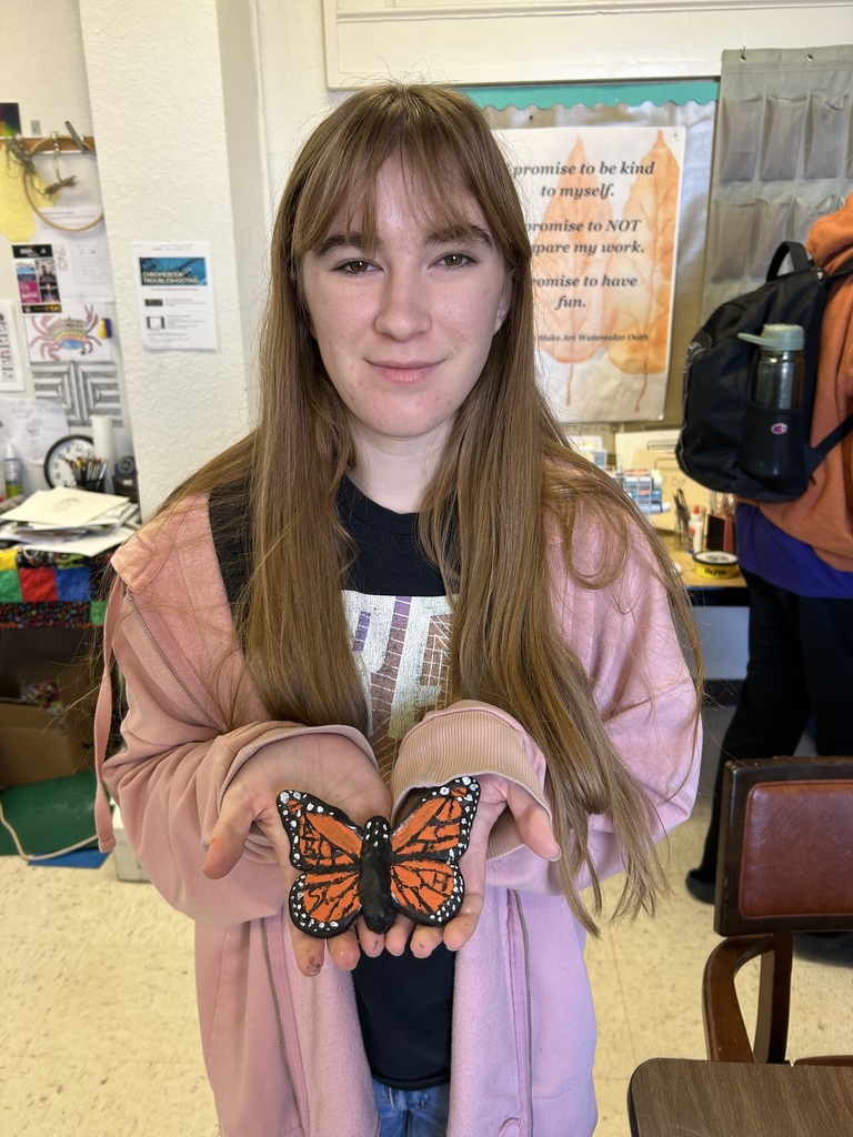 student with butterfly