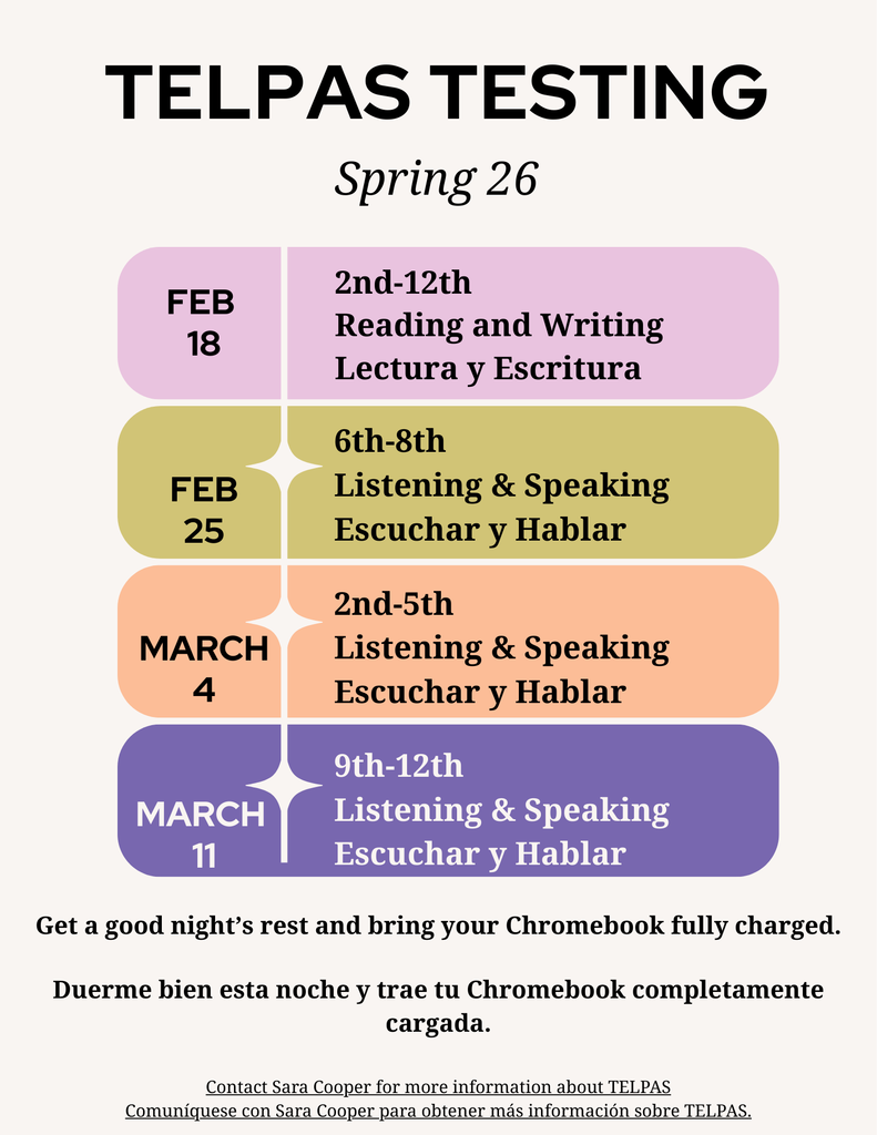 TELPAS Testing Dates