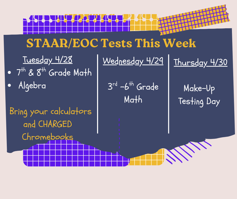 Wk  4 of STAAR/EOC Test Dates