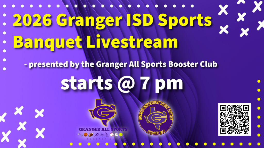 2026 Granger ISD Sports Banquet Livestream Flyer