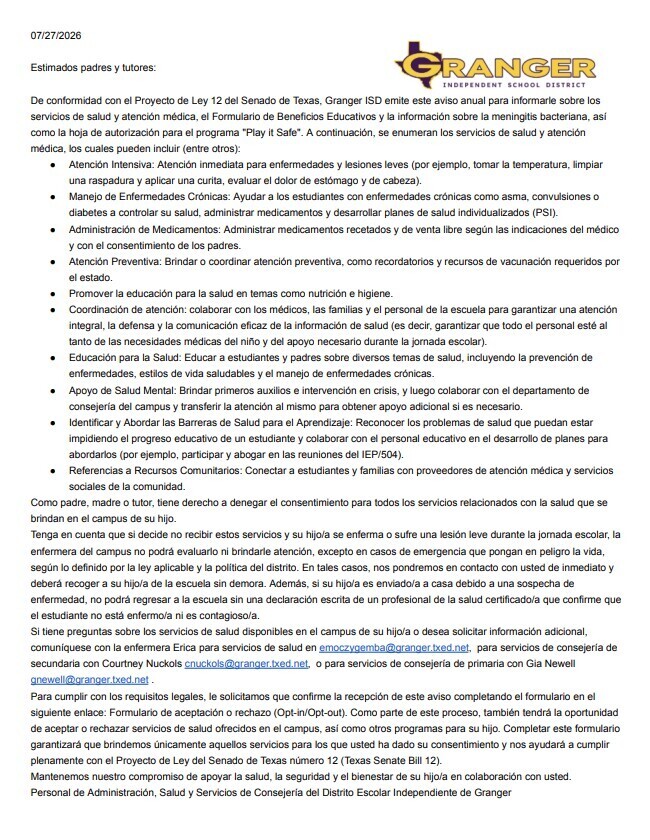 Combined SB12 Letter Spanish