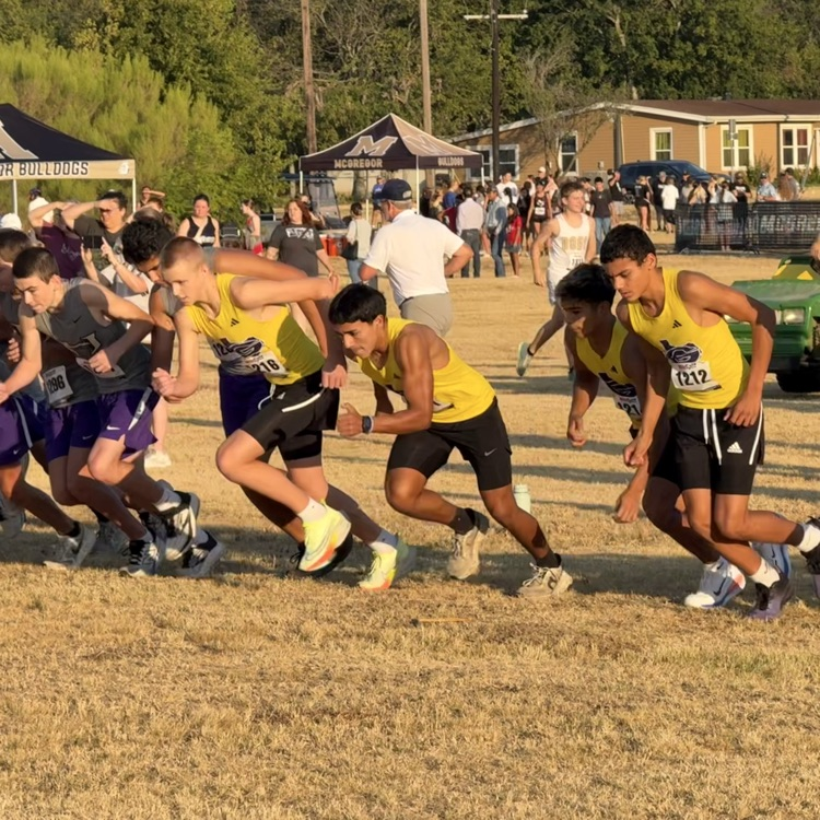 starting line at the McGregor meet  