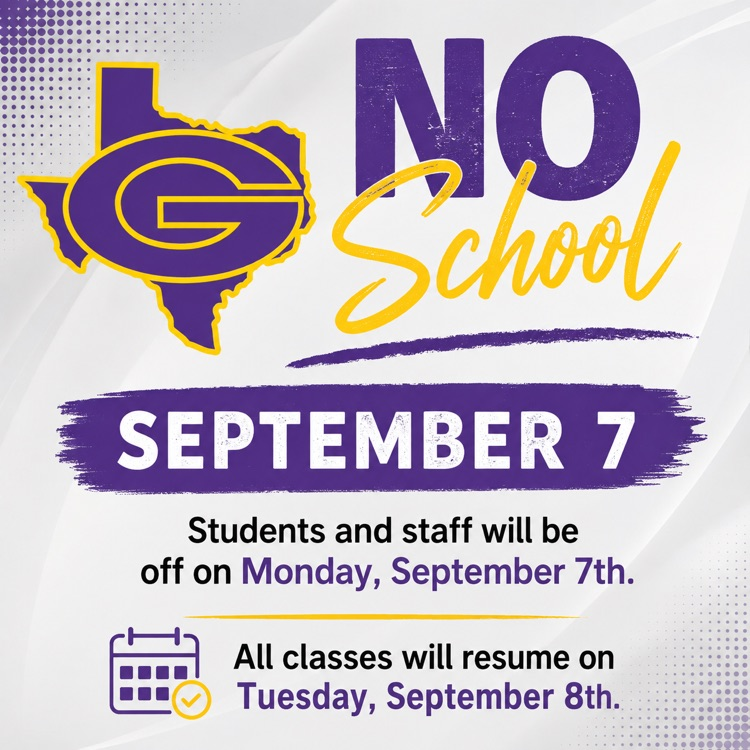 No School Monday, September 7th