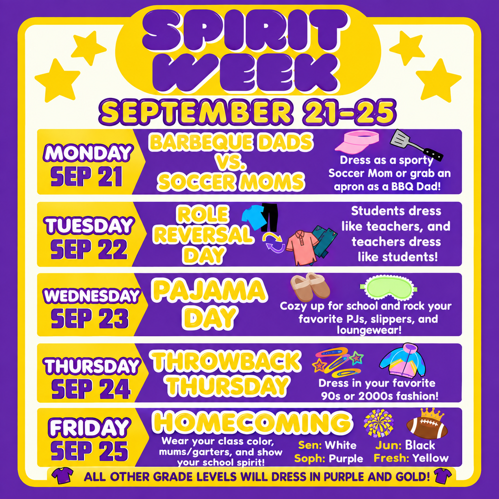 Homecoming Spirit Week Details