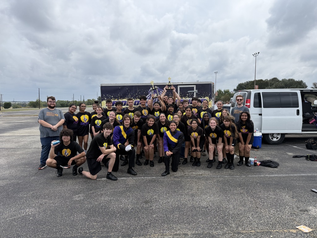 Granger Marching Band with their Brazos Valley Marching Festival Trophies