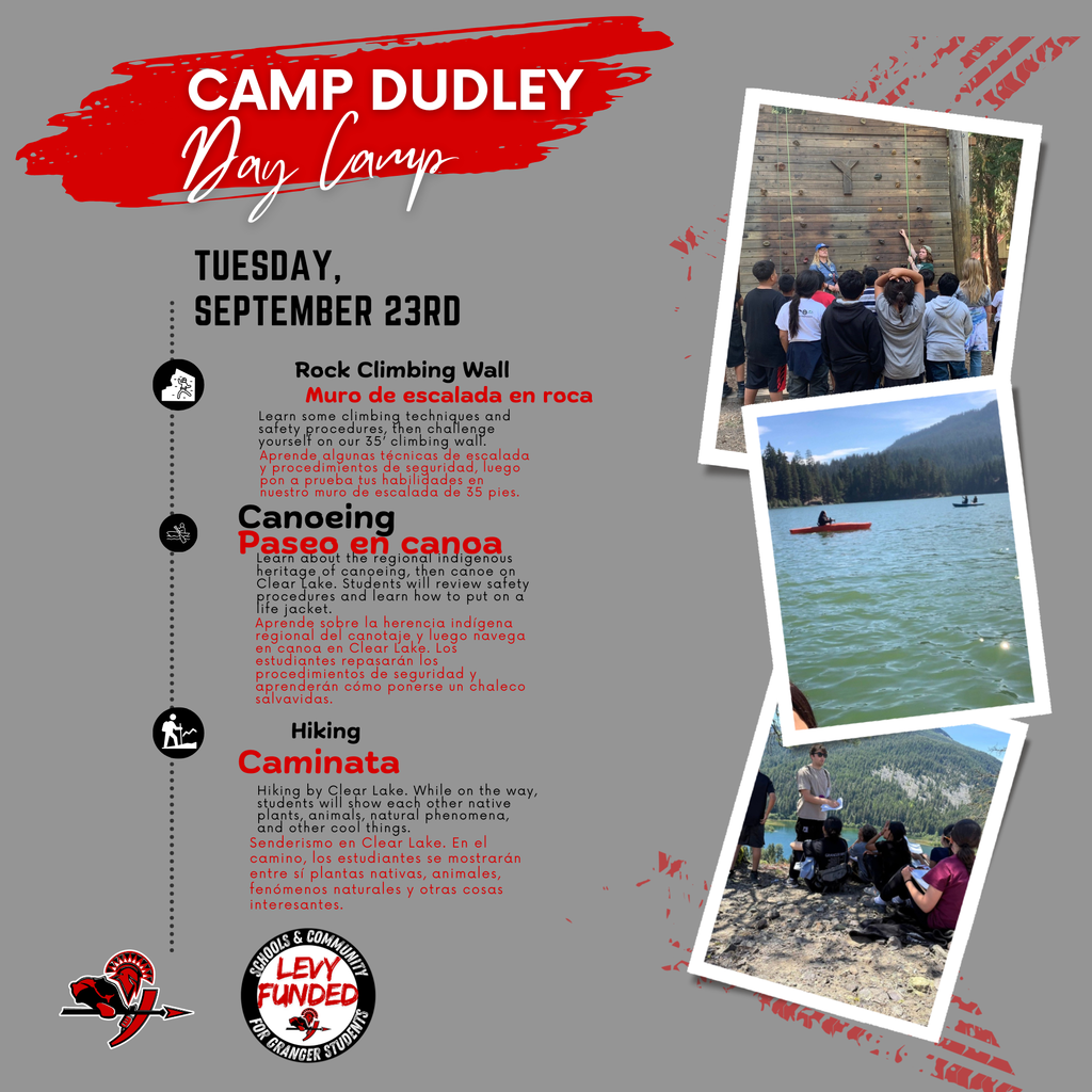 Information about 5th Grade trip to Camp Dudley
