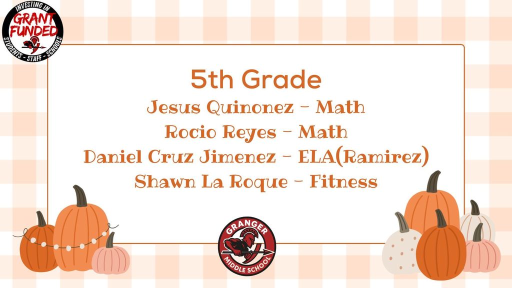 5th Grade Students of Excellence