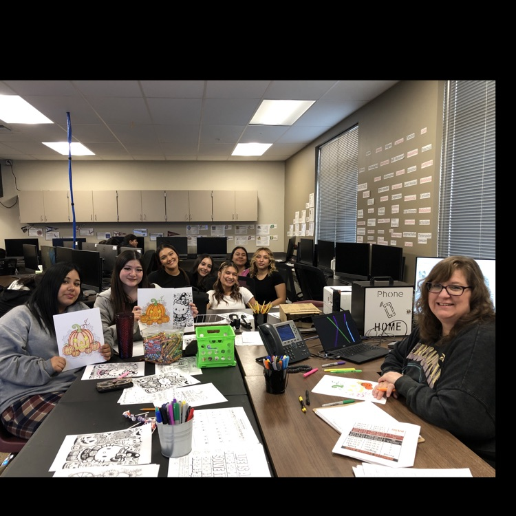 Coloring and enjoying time together.