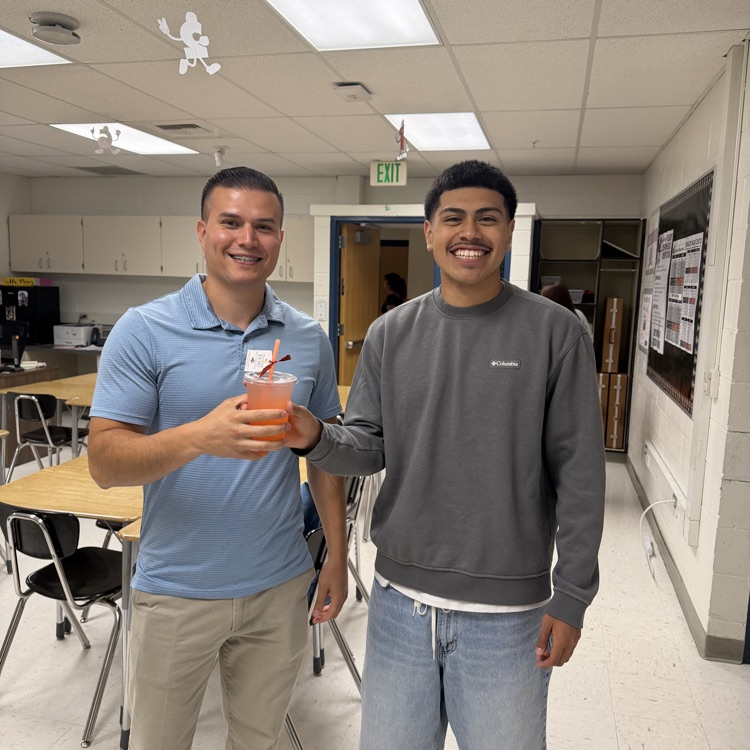 Student thanking Mr. Perez.