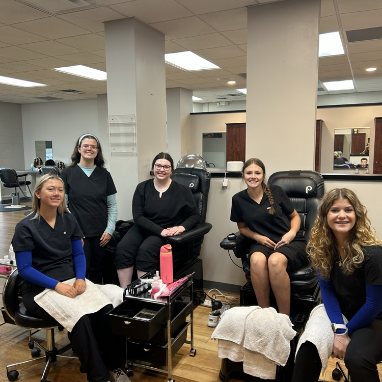 Cosmetology students starting pedicures today!