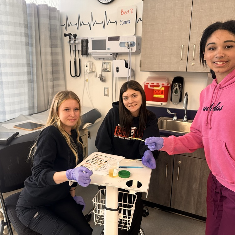 Juniors learning about testing urine