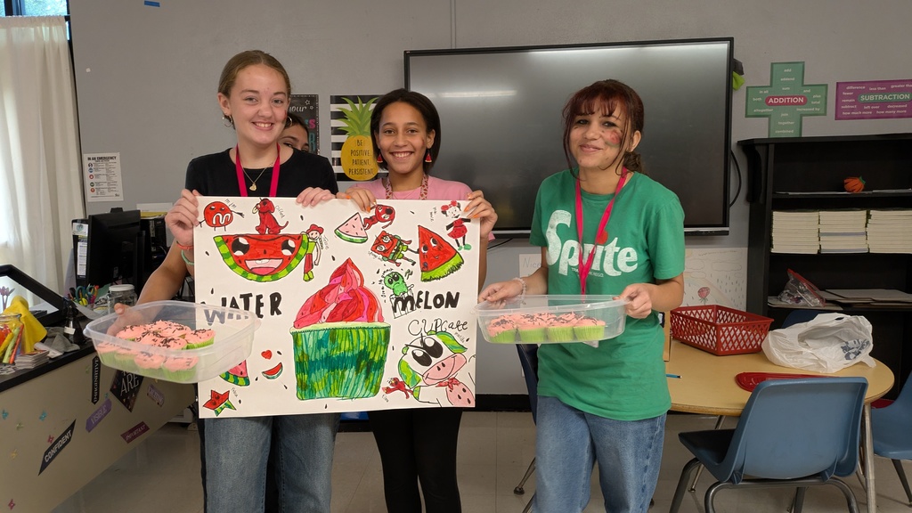 Baking cupcakes for our project.