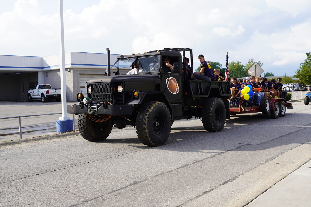 Big Truck with Football Team