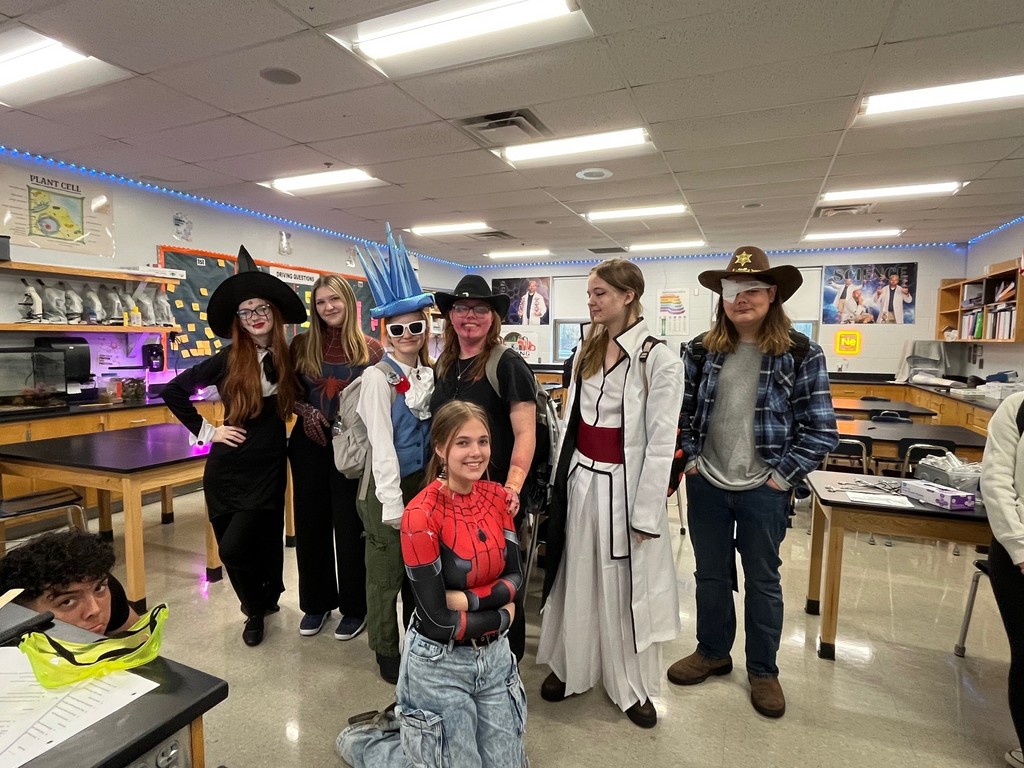 group of students dressed up for halloween