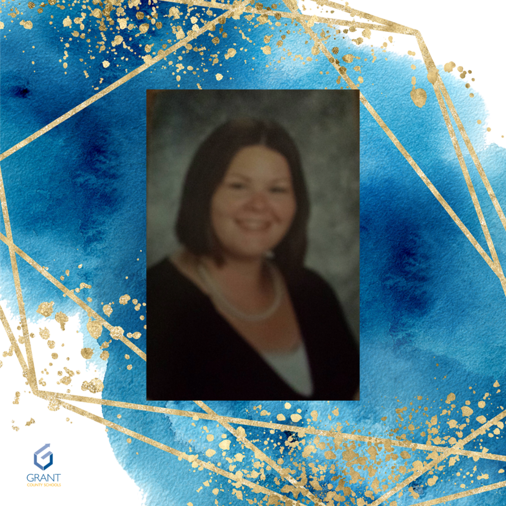 Blue and Gold background with woman