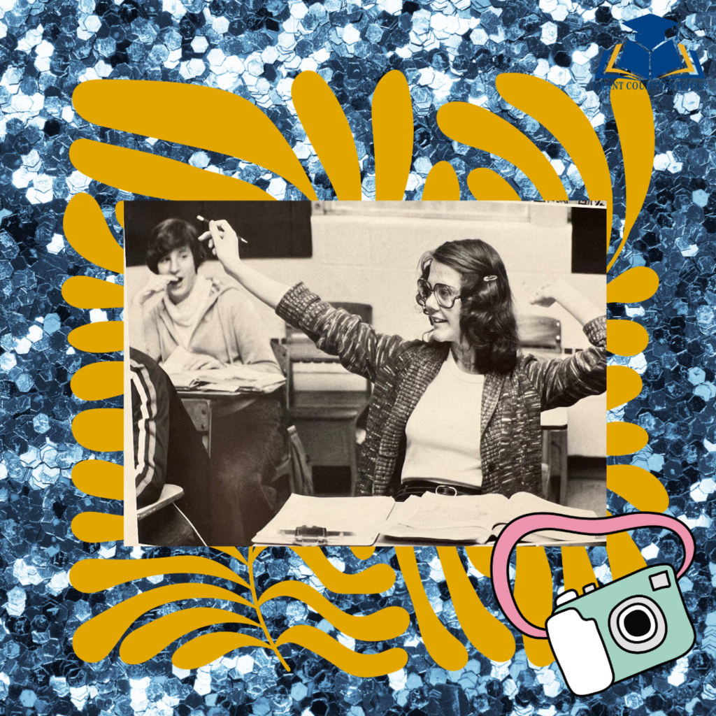 vintage image of girl holding up her hand