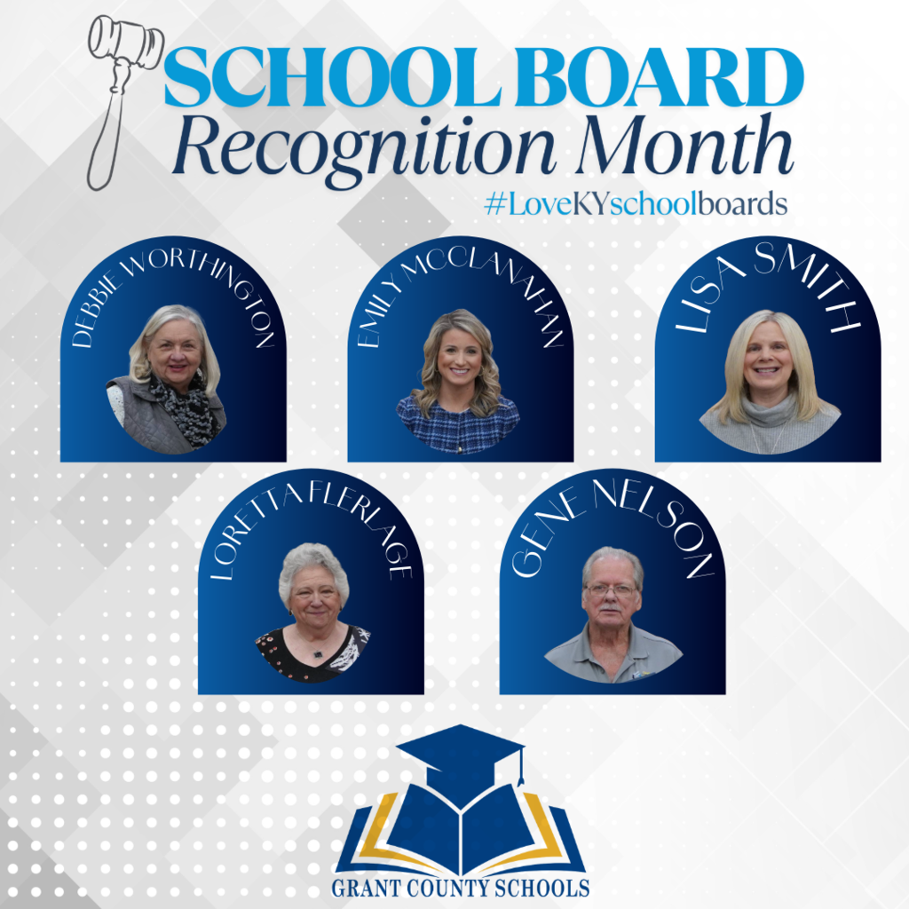 Five adults with blue background and a gavel with a book