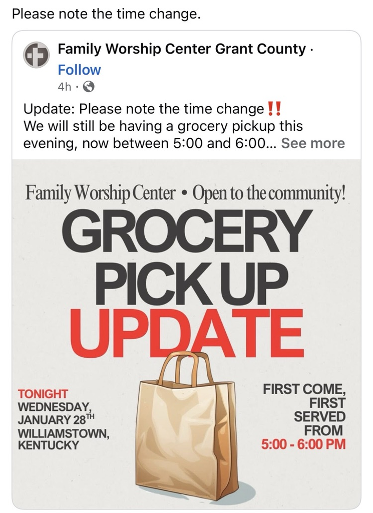 grocery pick up update