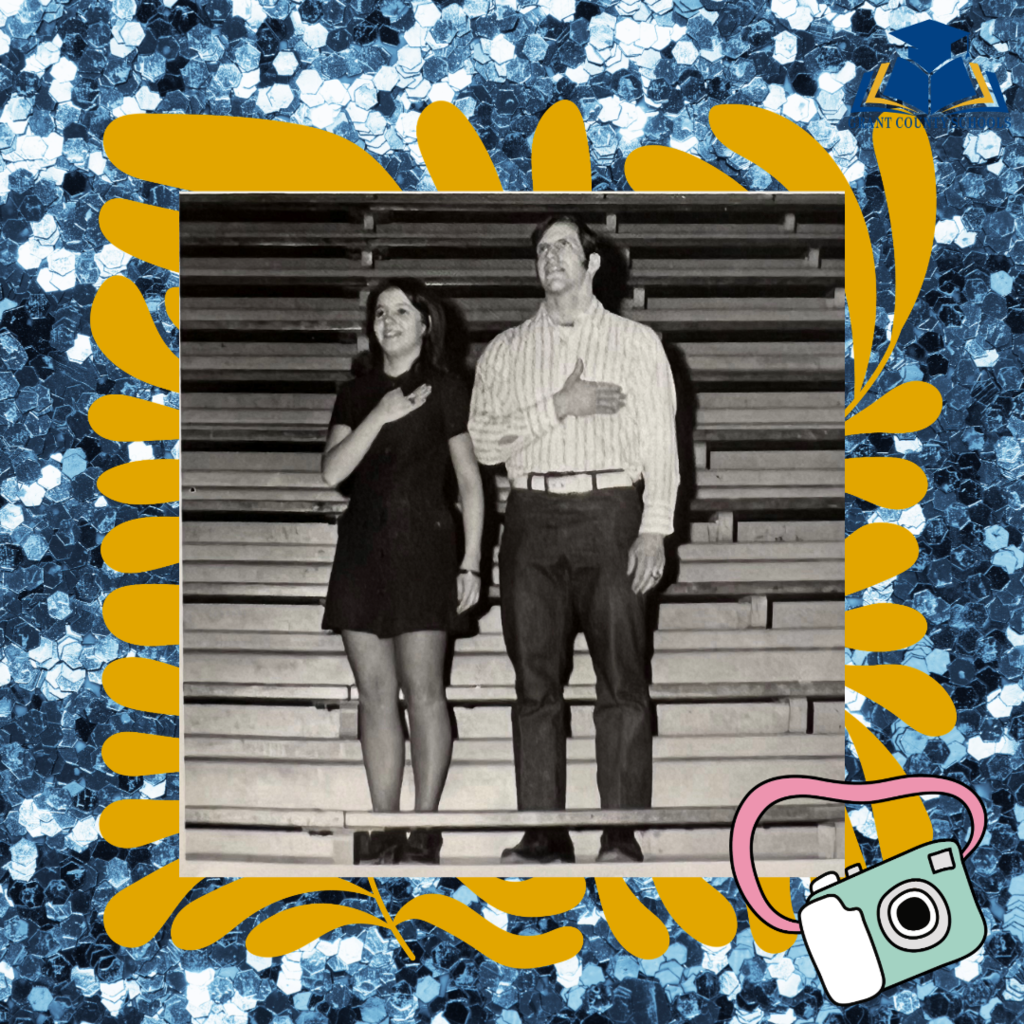 blue and gold and white