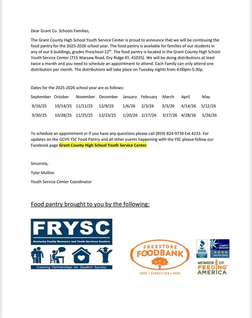food pantry schedule 