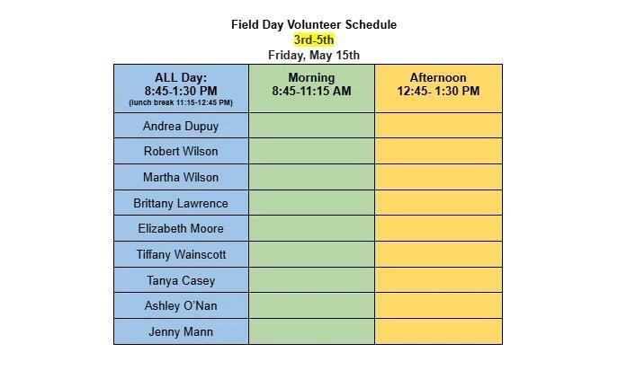 Field Day 3-5