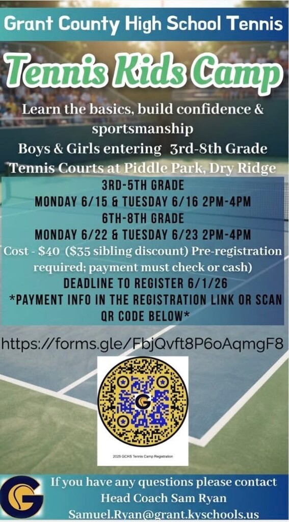Tennis Kids Camp flyer