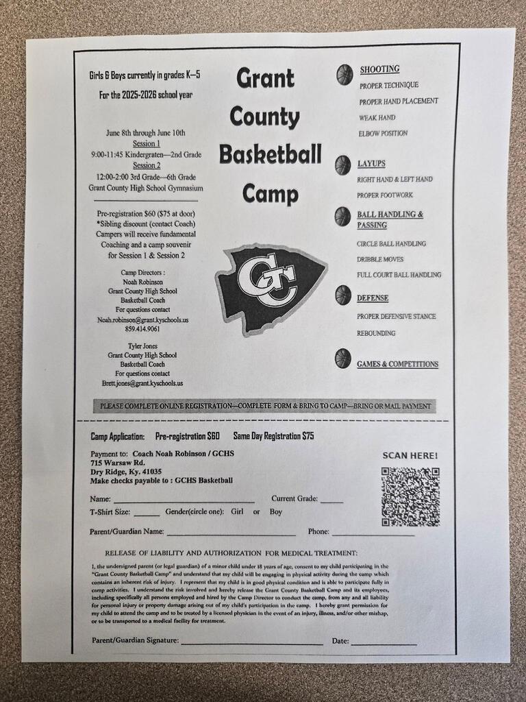 Basketball Camp flyer