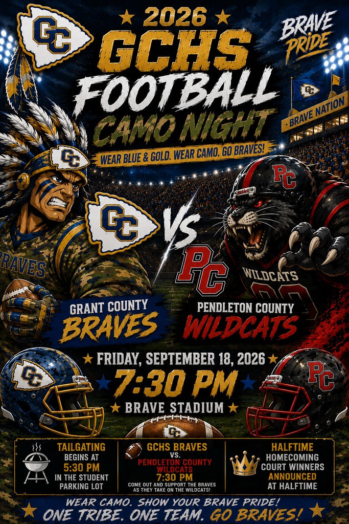 2026 Homecoming flyer. Brave vs Wildcat