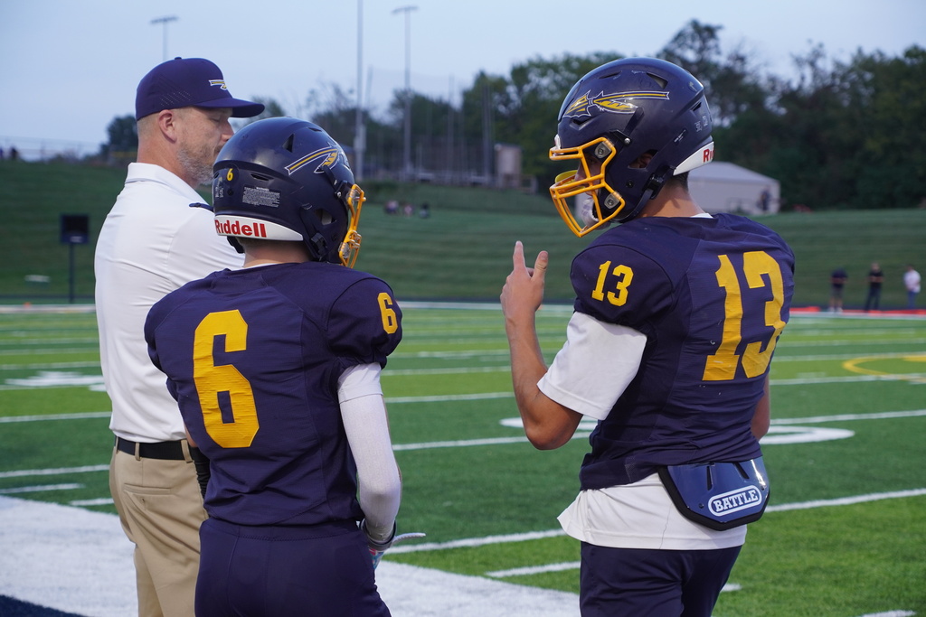 Two football players before the game