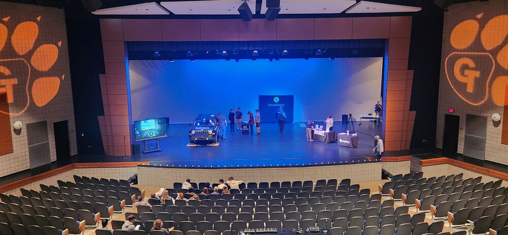 Arrive alive tour car on the stage in the FAC