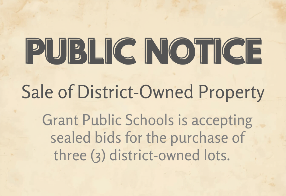 Public Notice of Sale of District-Owned Property