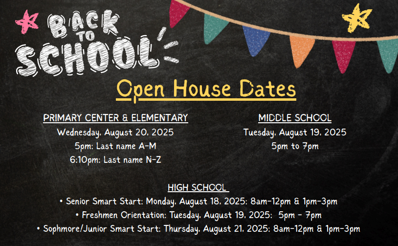 Back to School Open House Dates