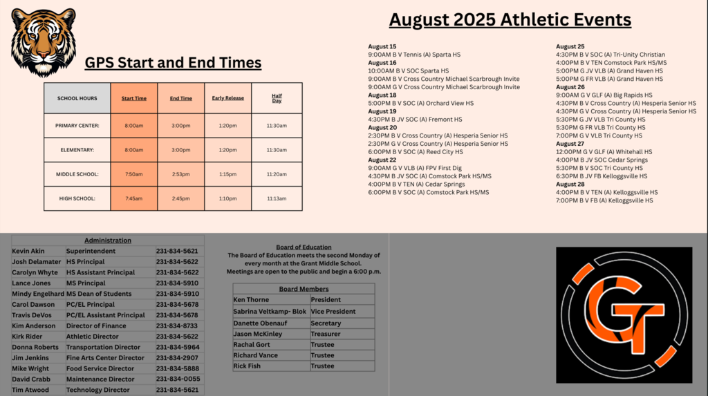 August Athletic Events