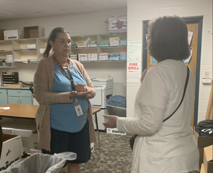 Mrs. Johnston and Mrs. Gesler were playing right out the gate!