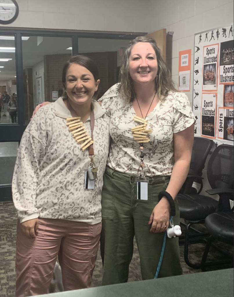 Staff kept track of their wins by collecting clothespins!